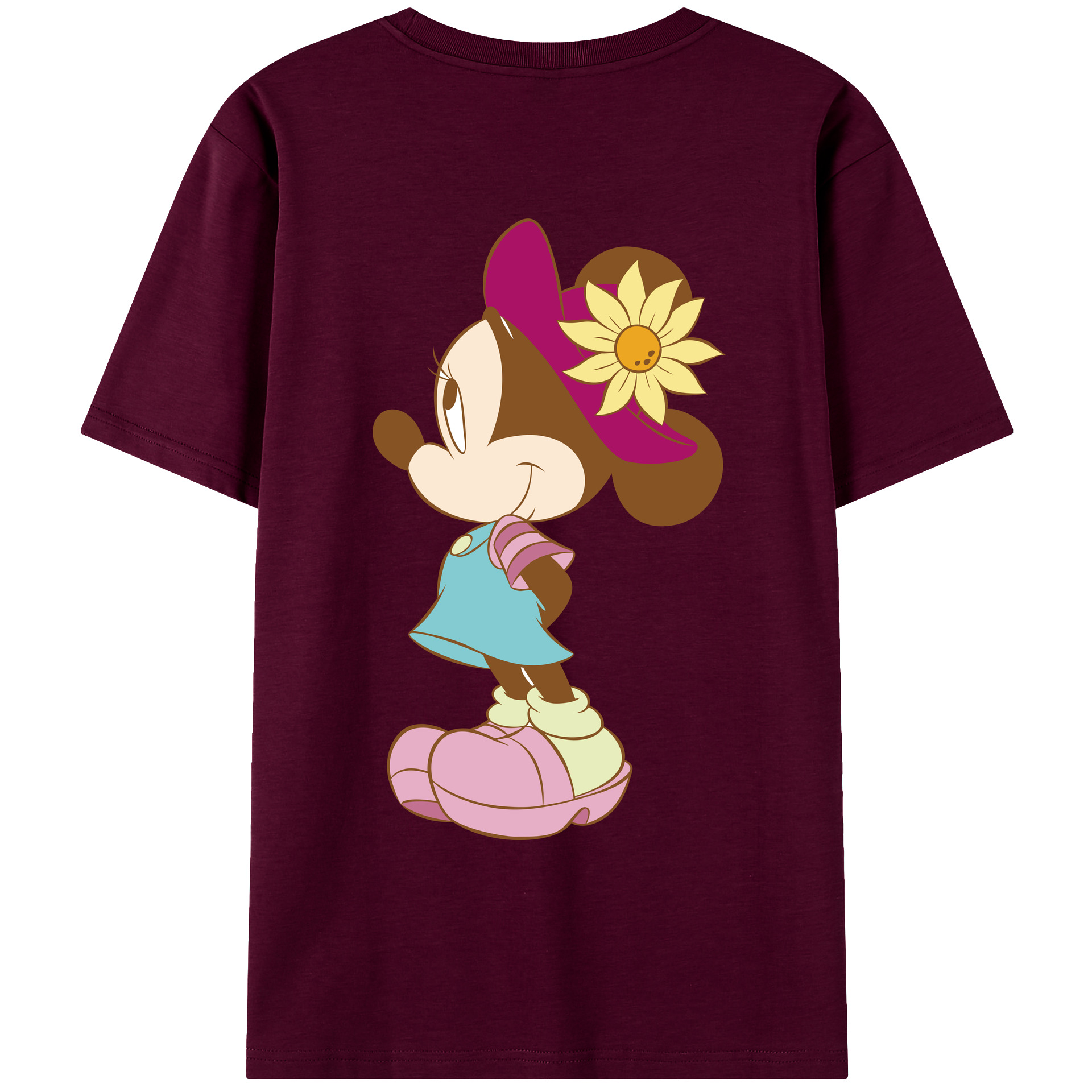 （画像用） ミッキーマウス Mickey Mouse レディース半袖Tシャツ(バックプリント)